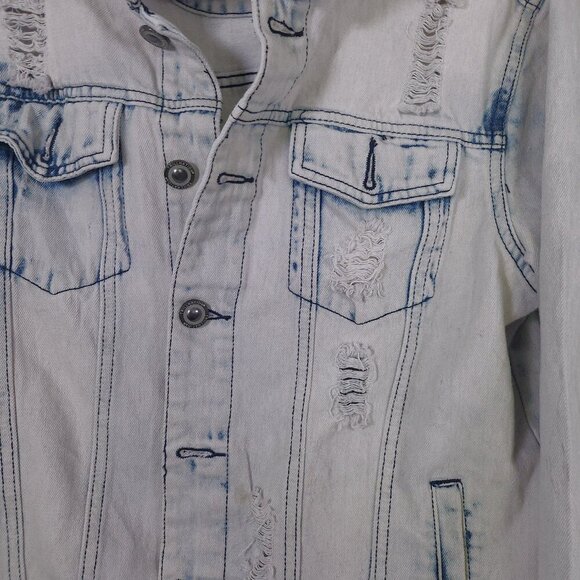 A MUST HAVE TRILLNATION Distressed Denim Jacket Adult Medium - Picture 7 of 14